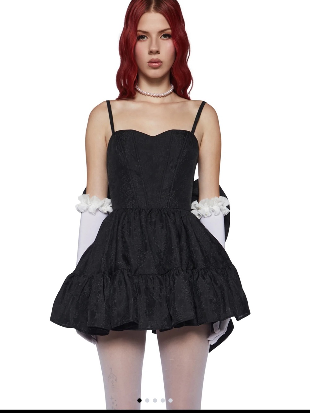 Sugar Thrillz Elegant Black Mini Dress with Big Bow - Picture 3 of 5
